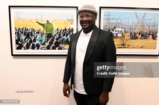 Photographer Leon Sadiki at the opening of the Marikana 10 Years Through The Lens Exhibition on August 16, 2022 in Johannesburg, South Africa. 34...