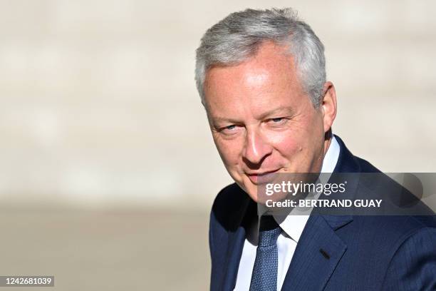 France's Economy and Finances Minister Bruno Le Maire arrives to attend the weekly cabinet meeting at the presidential Elysee Palace in Paris on...