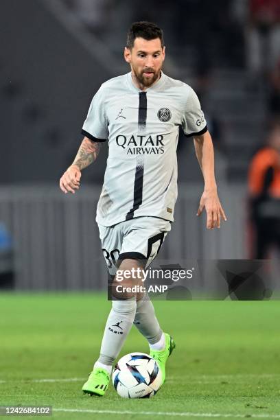 Lionel Messi of Paris Saint-Germain during the French Ligue 1 match between Lille OSC and Paris Saint Germain at Pierre-Mauroy Stadium on August 21,...