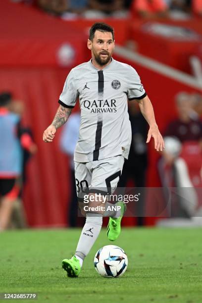 Lionel Messi of Paris Saint-Germain during the French Ligue 1 match between Lille OSC and Paris Saint Germain at Pierre-Mauroy Stadium on August 21,...