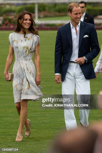 Britain's Prince William and Catherine, The Duchess of Cambridge, arrive at the Santa Barbara Polo & Racquet Club for The Foundation Polo Challenge...