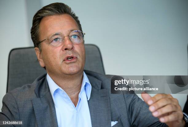 August 2022, Berlin: Markus Jerger, Chairman of the Federal Executive Board of the German Association of Small and Medium-Sized Businesses , makes...