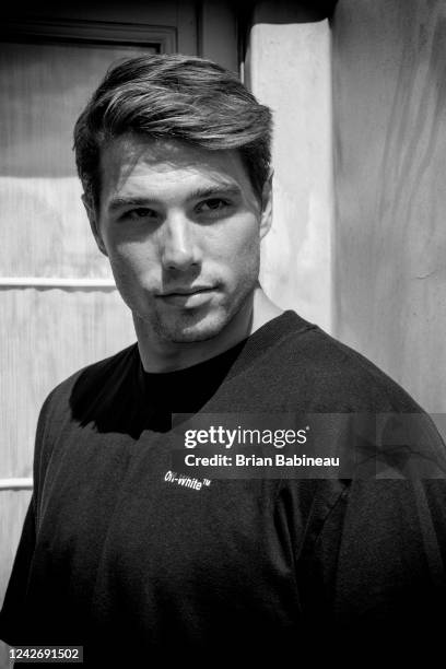 August 24: Kevin Fiala of the LA Kings poses for a portrait on the NHL Player Media Tour on August 24, 2022 in Paris, France.