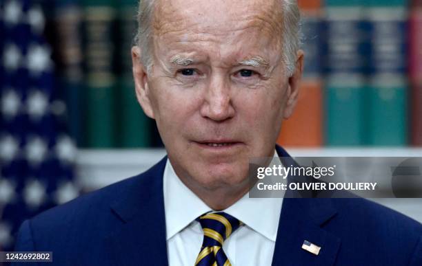 President Joe Biden announces student loan relief on August 24, 2022 in the Roosevelt Room of the White House in Washington, DC. - Biden announced...