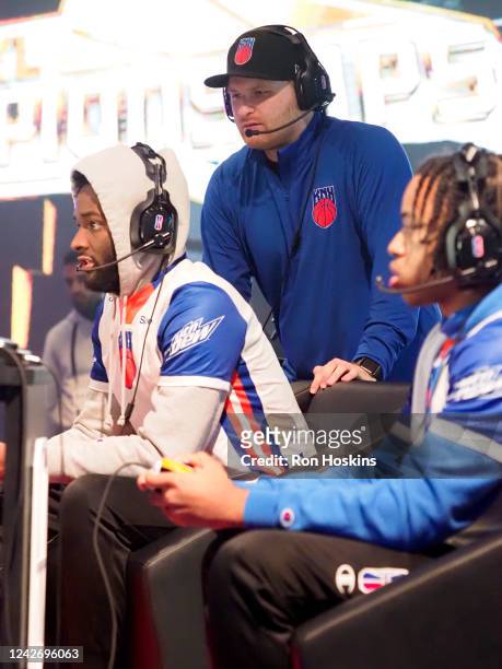 Team Manager/Head Coach Kyle Rudy of Knicks Gaming looks on during the 2022 NBA 2K League 5v5 Playoffs Tournament on August 24, 2022 at NBA 2K League...