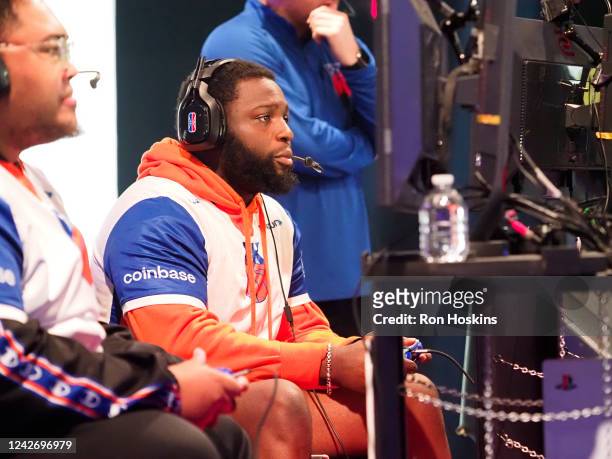 OriginalMalik of the Knicks Gaming looks on during the 2022 NBA 2K League 5v5 Playoffs Tournament on August 24, 2022 at NBA 2K League Studio in...