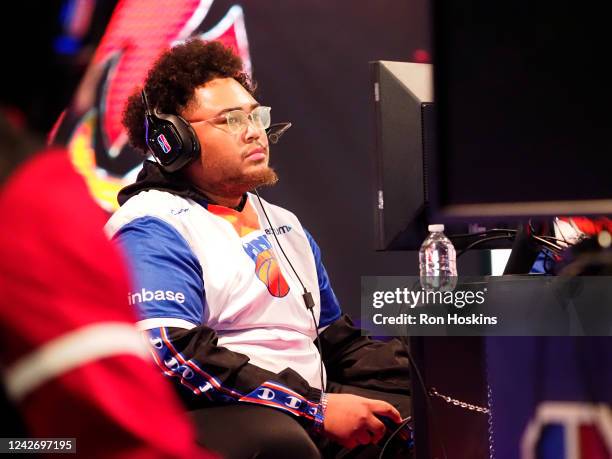 Radiant of the Knicks Gaming looks on during the 2022 NBA 2K League 5v5 Playoffs Tournament on August 24, 2022 at NBA 2K League Studio in...