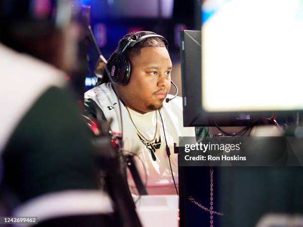 Dimez of the Bucks Gaming looks on during the 2022 NBA 2K League 5v5 Playoffs on August 24, 2022 at NBA 2K League Studio in Indianapolis, Indiana....