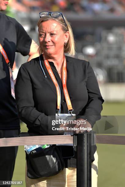 Sabine Kehm during Champions for Charity at Waldstadion / Deutsche Bank Park on August 24, 2022 in Frankfurt am Main, Germany.