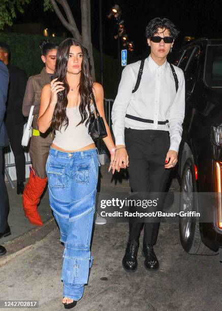 Charli D'amelio and Landon Barker are seen on August 24, 2022 in Los Angeles, California.