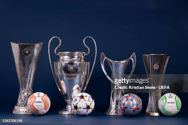 View of the UEFA Europa League, UEFA Champions League, UEFA Women's Champions League and UEFA Europa Conference League 2022/23 Group Stage match...