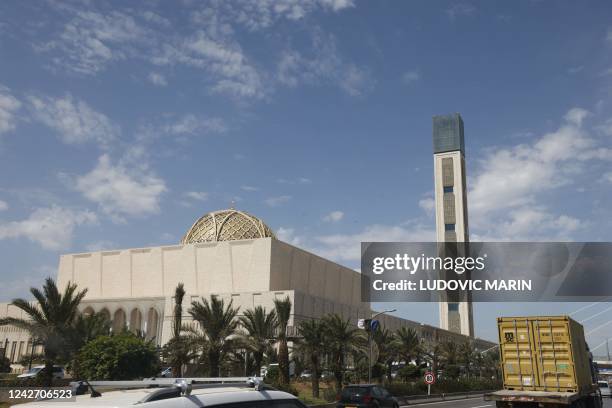 Picture taken on August 25 shows the minaret and dome of the Great Mosque of Algiers.