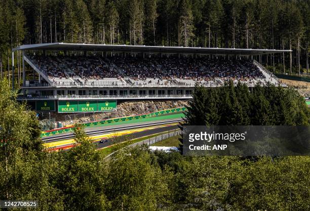 The new grandstand in Eau Rouge on the Spa-Francorchamps race circuit in the run-up to the Grand Prix of Belgium. REMKO DE WAAL