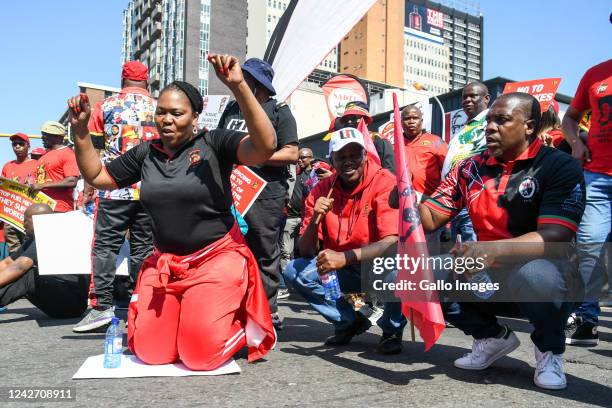 General view during the national shutdown march on August 24, 2022 in Durban, South Africa. The Congress of South African Trade Unions issued a call...