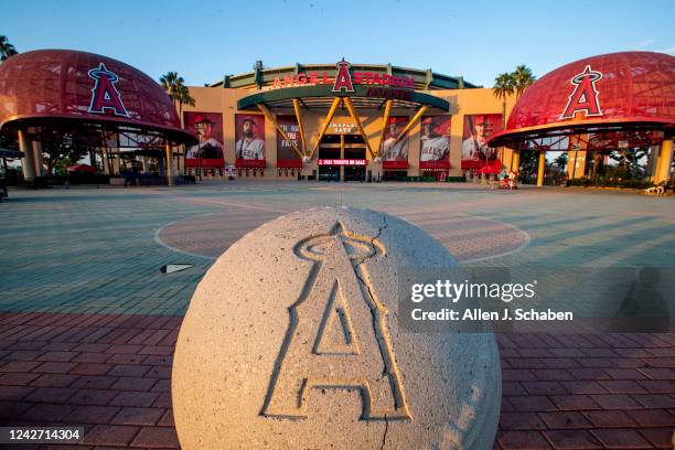 Anaheim, CA The sun sets on Angel Stadium as the Angels play the Tampa Bay Rays away in Tampa Bay Wednesday, Aug. 24, 2022. For Angels loyalists, the...