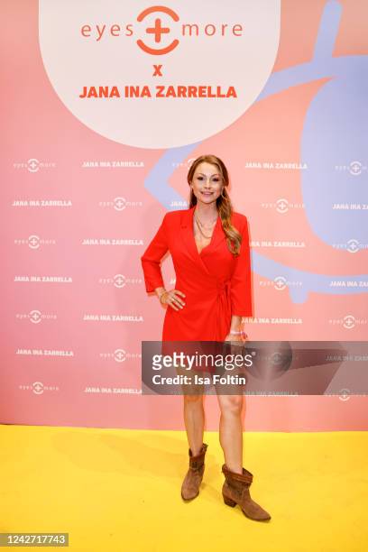 Jana Julie Kilka attends the Jana Ina Zarrella X Eyes + More Launch Event at Harbour Club Kln on August 25, 2022 in Cologne, Germany.