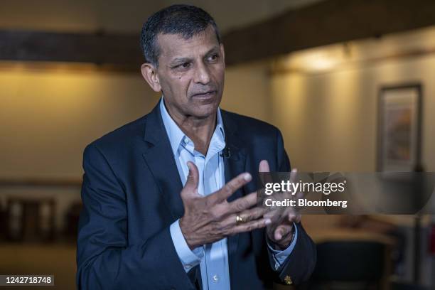 Raghuram Rajan, former governor of the Reserve Bank of India and professor at University of Chicago Booth School of Business, speaks during a...