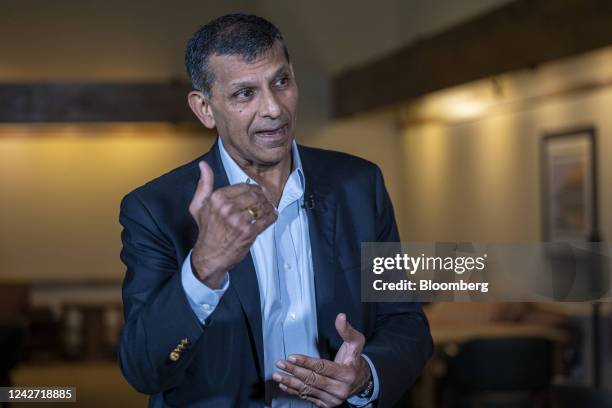 Raghuram Rajan, former governor of the Reserve Bank of India and professor at University of Chicago Booth School of Business, speaks during a...