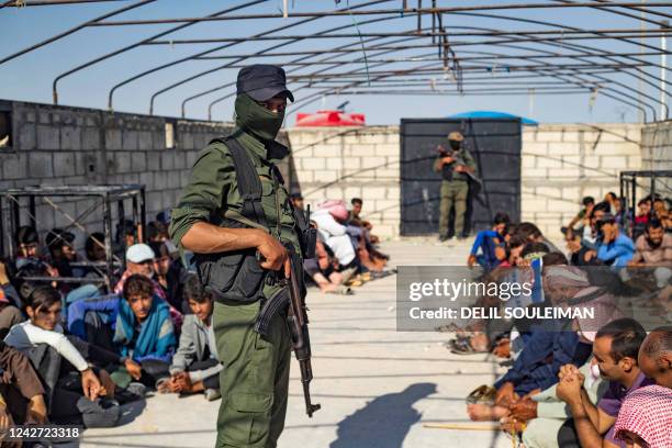 Picture shows the Kurdish-run al-Hol camp, which holds relatives of suspected Islamic State group fighters in the northeastern Hasakeh governorate,...