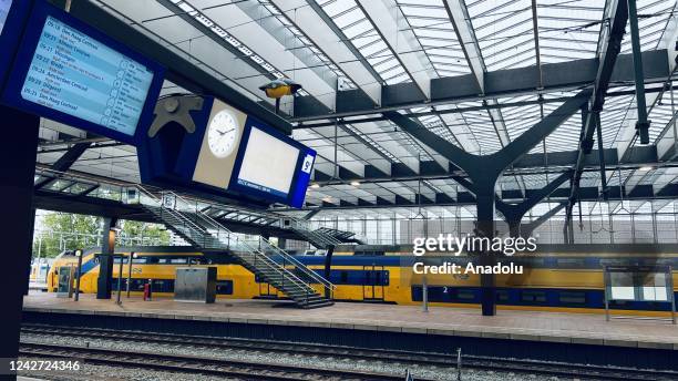 View of a railway station after Dutch State Railways employees go on strike in Rotterdam, the Netherlands on August 26, 2022.