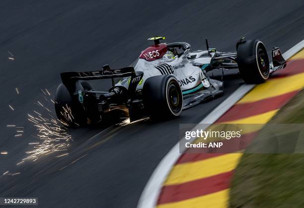 Lewis Hamilton during the 2nd free practice session ahead of the F1 Grand Prix of Belgium at the Circuit de Spa-Francorchamps on August 26, 2022 in...