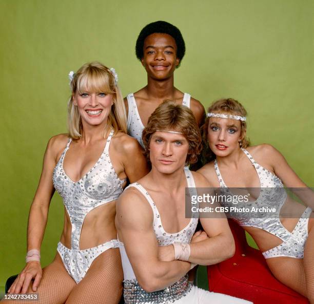 Circus of the Stars. The 6th edition. A CBS television special. Originally broadcast December 13, 1981. Pictured from left is Randi Oakes; Todd...