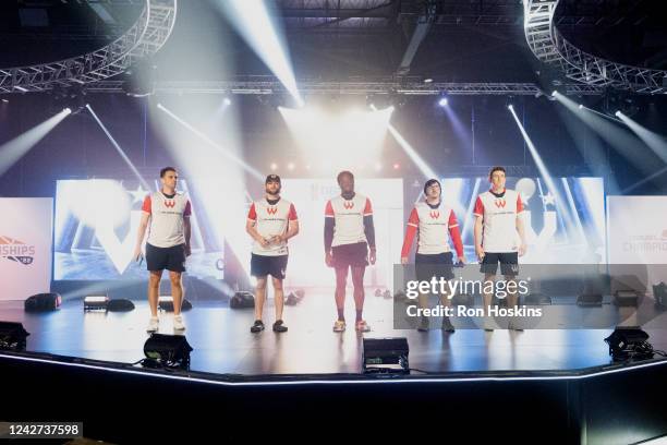 Wizards District Gaming enters the arena before the game against Knicks Gaming during the 2022 NBA 2K 5v5 Playoff Championship Eastern Conference...