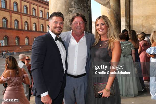 Julien Christopher Fuchsberger, grandson of Blacky Fuchsberger, son of Thomas Fuchsberger, and his wife Nathalie Fuchsberger and Georg Dingler attend...