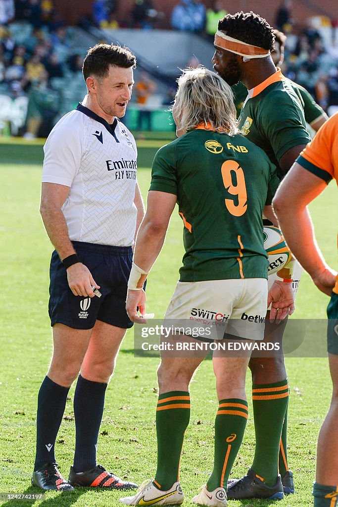 Old Rugby Player Rsa South African rugby player Faf de Klerk receives a yellow card during ...