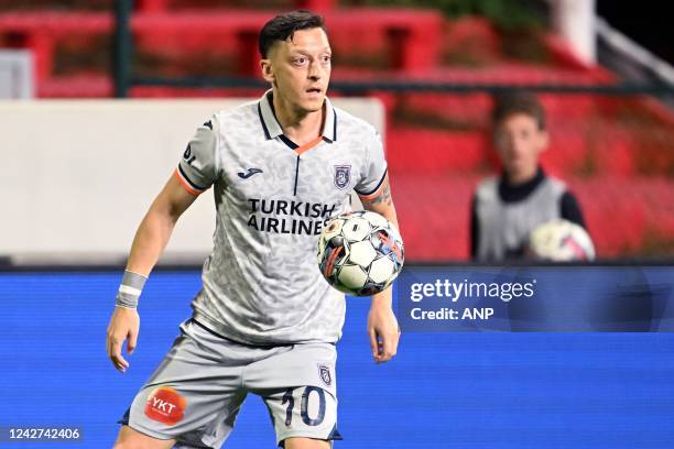 Mesut Ozil of Istanbul Basaksehir during the UEFA Conference League play-off match between Royal Antwerp FC and Istanbul Basaksehir at Bosuil stadium...