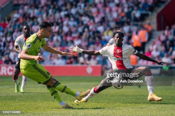 Diogo Dalot of Manchester United in action during the Premier League match between Southampton FC and Manchester United at Friends Provident St....