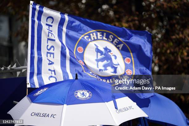 Chelsea merchandise for sale ahead of the Premier League match at Stamford Bridge, London. Picture date: Saturday August 27, 2022.