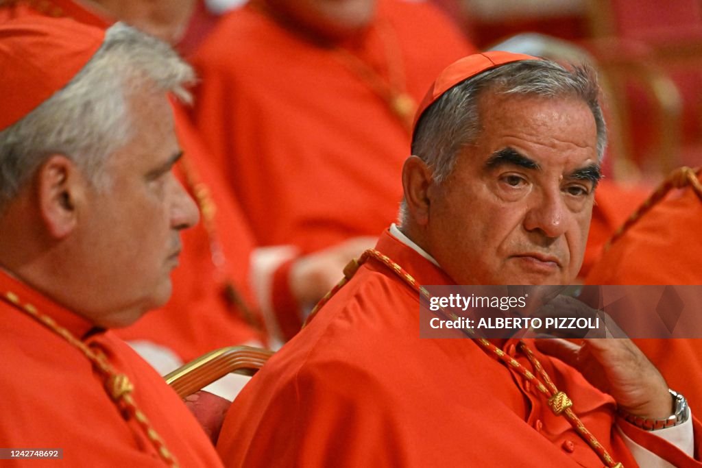 Becciu Italian Cardinal Giovanni Angelo Becciu waits prior to the start of a ...