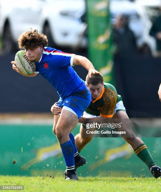 Yanis Brillant of France U18 during the U18 International Series match between South Africa A and France at Paarl Gimnasium on August 27, 2022 in...