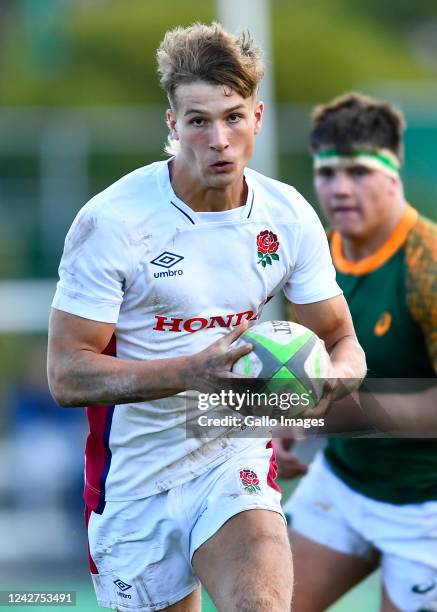 Will Glister of England U18 during the U18 International Series match between South Africa and England at Paarl Gimnasium on August 27, 2022 in...