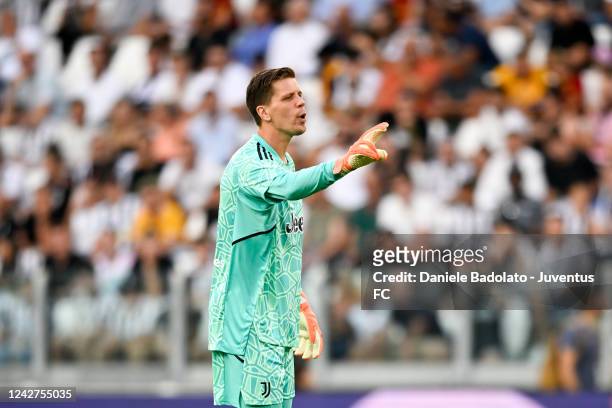 Wojciech Szczesny of Juventus during the Serie A match between Juventus and AS Roma at Allianz Stadium on August 27, 2022 in Turin, Italy.