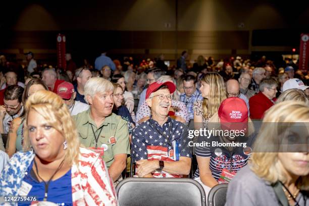 Attendees during the MIGOP Nominating Convention in Lansing, Michigan, US, on Saturday, Aug. 27, 2022. Republican commentator Tudor Dixon will face...