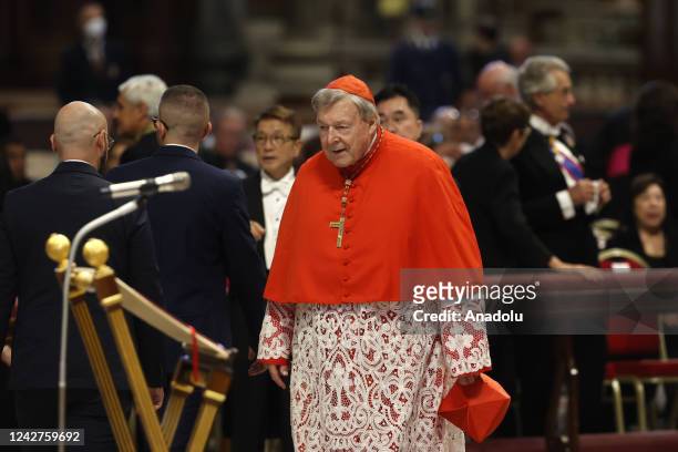 Australian cardinal George Pell arrives for the consistory celebrated by Pope Francis for the creation of new cardinals in St. Peter's Basilica at...