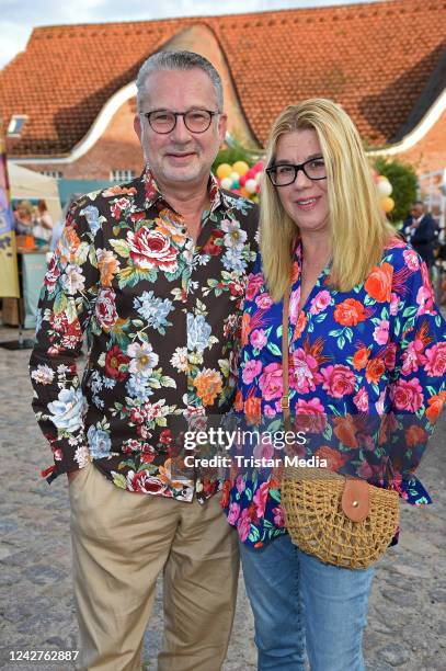 Olaf Schmidt and Claudia Schulz during Movie Meets Media Barbecue & Party as part of Happy Summer Weekend at Gut Basthorst on August 27, 2022 in...