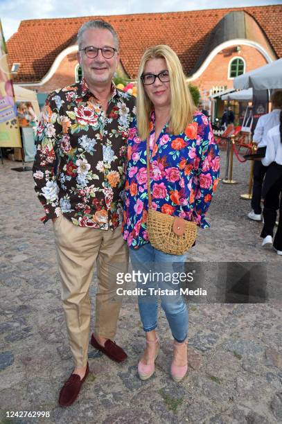 Olaf Schmidt and Claudia Schulz during Movie Meets Media Barbecue & Party as part of Happy Summer Weekend at Gut Basthorst on August 27, 2022 in...