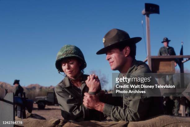 Susan Blanchard, Dale Robinette appearing in the ABC tv movie 'She's in the Army Now'.