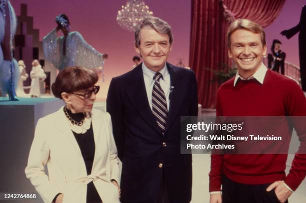 Los Angeles, CA Edith Head, Hal Holbrook, Bob Mackie appearing on the ABC tv series 'Omnibus'.