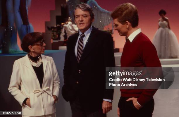 Los Angeles, CA Edith Head, Hal Holbrook, Bob Mackie appearing on the ABC tv series 'Omnibus'.