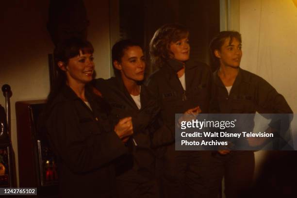 Susan Blanchard, Kathleen Quinlan, Melanie Griffith, Julie Carmen appearing in the ABC tv movie 'She's in the Army Now'.
