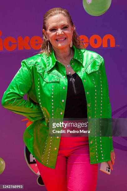 Erika Buenfil during the orange carpet of the Nickelodeon Kids Choice Awards Mexico 2022 at Auditorio Nacional on August 27, 2022 in Mexico City,...