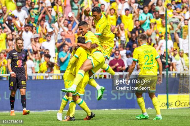 Ludovic BLAS - 31 Mostafa MOHAMED during the Ligue 1 Uber Eats match between FC Nantes and Toulouse FC at Stade de la Beaujoire on August 28, 2022 in...