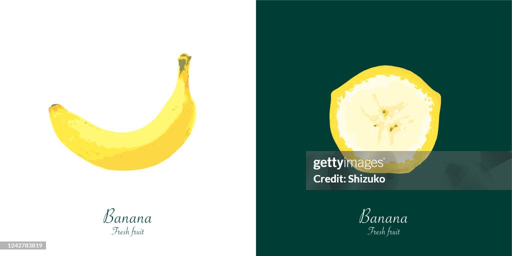 Banane de fond du blanc et vert foncé