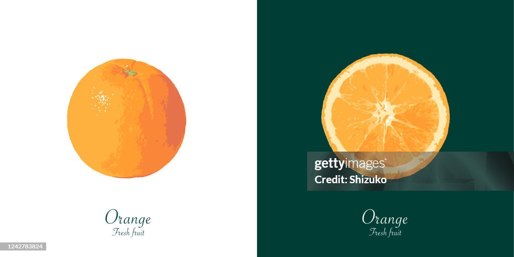 Orange from background of white and dark green