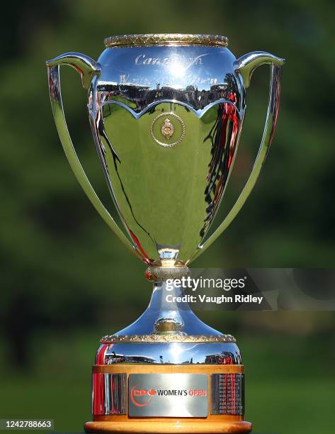 The Championship Trophy of the CP Women's Open at Ottawa Hunt and Golf Club on August 28, 2022 in Ottawa, Ontario, Canada.