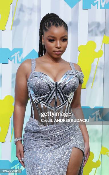 Singer Chloe Bailey arrives for the MTV Video Music Awards at the Prudential Center in Newark, New Jersey on August 28, 2022.